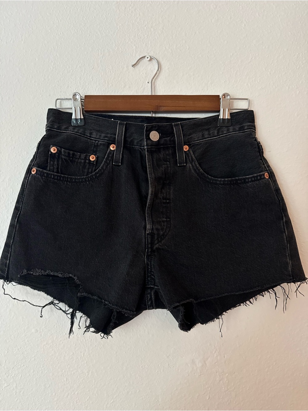 Levi's 501 Black Denim Shorts